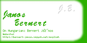 janos bernert business card
